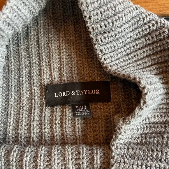 Lord & Taylor Gray Ribbed Sweater - Picture 3 of 8